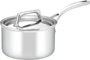 Essteele Per Sempre Clad 16cm Stainless Steel Saucepan with Lid, Induction, Gas and Electric Compatible, Dishwasher and Oven Safe, Silver