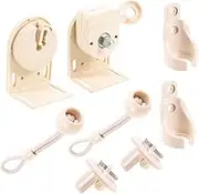 MINAOLULUS 1 Set Cordless Curtain Bracket Set with Windproof Bungee Cord Replacement Mounting Kit for Indoor Outdoor Roller Blinds Fit for Blinds