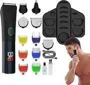 Cordless Trimmer for Men - Cordless Beard Trimmer for Men,Rechargeable Waterproof Hair Clippers, Electric Shaver Grooming Kit for Ear, Face, Body, Mustache