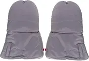 [BESPORTBLE] 1 Pair Separated Fleece Gloves for Strollers Winter Hand Warmers Grey Windproof for Cold Weather Quilted Inter
