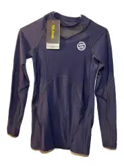 Skins SERIES-3 Men’s Long Sleeve Compression Shirt Navy Blue Medium Retail $130
