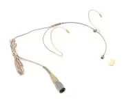 Beige Double Earhook Headset Microphone w/ 4 pin mini XLR for Audio Technica