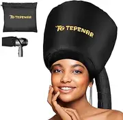 [TEPENAR] Hair Dryer Bonnet Attachment - Upgraded Extra Large Bonnet Hair Dryer for Speeds Up Drying Time - Soft Adjustable Hooded Hair Dryer Cap Use for Hair Care Styling Fast Drying