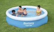 Bestway Fast Set 10’ x 26” 845 Gal Round Inflatable Above Ground Pool