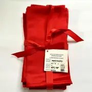 Mervyn's 4 Piece Red Sateen Cotton Napkins NEW