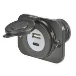 Narva Heavy Duty USB-A & USB-C Single Socket Black Housing 25 Pack - 81103/25