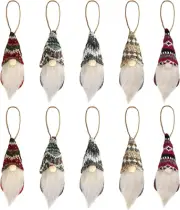 Christmas Gnomes Ornaments,10pcs Handmade Swedish Plush Elf Doll- Hanging Gnomes