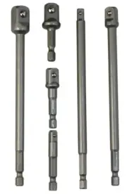 Tool Shop® Drill & Impact Socket Adapter Set - 6 Pieces - 1/4" 3/8" 1/2"