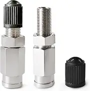 MILLISEC 2PCS 1/4 Inch Air Inflation Schrader Valve with Push to Connect for 1/4" OD Air Line Tubing for Air Suspension Spring Bags Fittings for Semi Truck Dot Approved