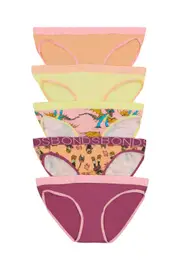 [Bonds] Bonds X How To Train Your Dragon Girls 5 Pack Bikini Size: 3/4, Cotton 3/4 Multicolor