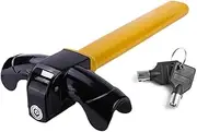 MOTRAIN Universal Steering Wheel Lock, Brake Pedal Lock, High Security Brake Clutch Pedal Lock with 2 Keys Black