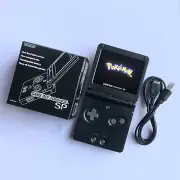 ⭐️NEW V5 STUNNING ALL BLACK GAME BOY ADVANCE SP Backlit Backlight IPS GameBoy ❤️