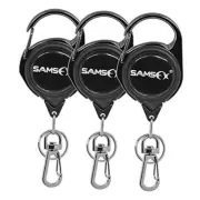 Fly Fishing Zinger Carabiner Retractors, 24" Nylon Cord, Rotating Clip