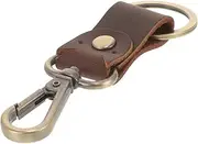 [TOGEVAL] Bag Charm Leather Keychain Retro Pendant Keyring for Car Keys Decorative Keychain Accessory Vintage Cowhide Leather Craft Unique present for Men and Women