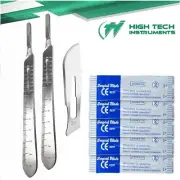 2 Scalpel Knife Handle #4 + 20 Sterile Surgical Blade #21
