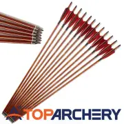 Archery 30" Carbon Arrows Spine 500 Real Feather for Bow Hunting Target - 6PACK