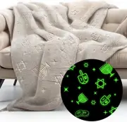 GUARDMAN Glow in the Dark Chanukah Blanket – Soft Flannel Throw with Menorah, Dr