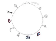 Hamsa Arrow Lips Moon Lock Peace Sign Evil Eye Star Flower Heart Ankle Bracelet