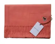 PAUL SMITH Scarf Zebra Salmon Pure Lambswool Made in UK
