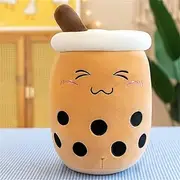 Cute Bubble Tea Soft Plush Doll 25cm, Boba Bubble Mike Tea Cup Pillow Gift Girls(Brown A)
