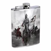 Medieval Knight D3 Flask 8oz Stainless Steel Hip Drinking Whiskey
