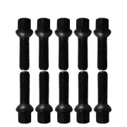 10 black Tracer Wheelbolt M14x1,5 35mm ball seat R13 for Audi Mercedes-Benz Seat