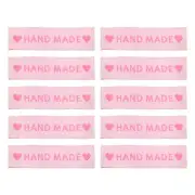 20pcs Handmade with Love Sewing Labels Embroidered Label Tags 2.17"L Pink