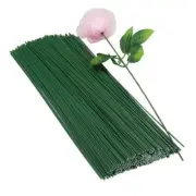 20cm Artificial Flower Stem Iron Wire Stems Paper Flower Wires Craft Decor 10Pcs