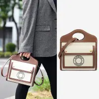 在飛比找Yahoo奇摩購物中心優惠-BURBERRY Mini Pocket 圓標LOGO帆布直