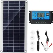 30W Flexible Solar Panel Solar Cells for Car RV Boat Home Roof Van Camping Solar Battery, 10A Solar Controller Module