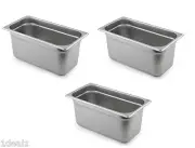 1/3 Size Buffet PAN 3 PACK CATERING HOTEL DISH ONE THIRD SIZE PANS Stainless
