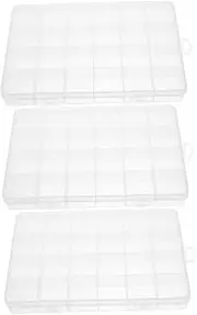 GANAZONO 3Pcs Portable Fishing Tackle Organizer Box Compartments Tackle Case for Fishing Gear Accessories Jewelry and Parts Storage Lightweight and Easy to Carry