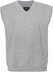 [Krumba] Men Oversized Sweater Vest: Plus Size Big Tall V Neck Cotton Pullover