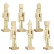6 Pcs Nutcracker Christmas Puppet Shelf Decoration Soldier Child