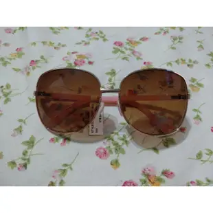 飛行太陽眼鏡 墨鏡 防UV 粉紅  金色金屬框大框貓眼 馬卡龍色