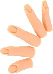 Ipetboom 5Pcs Silicone Nail Practice Hand with Insertable Fingernails Realistic Training Tool for Gel Nail Art Jointed Fingers for Professional Display and Art Practice Natural Skin Tone