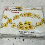 Cannon Monticello yellow daisy lace floral full size flat sheet double New