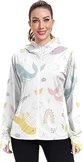 [Caihoyu] Full Zip Hoodie Lightweight Plain t Shirts UPF 50+ Protection Comfort Sweatshirt Zip Up Jacket for Hiking Outdoor Green Pink