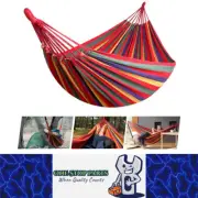 1 x Red Canvas Hammock Camping Swing with Tree Ropes Load-bearing Up to 200kg