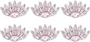 uxcell 6Pcs Handmade Beaded Patches, Peacock Tail Glass Crystal Appliques Sew on Rhinestone Patch for Clothing DIY Sewing Accessories, Pink