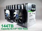 8 Bay Hard Drive Rack Holder Cage Case Caddy w/ Fan Mounts 3.5" HDD