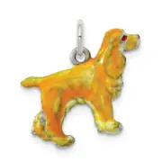 Sterling Silver Enameled Small Cocker Spaniel Charm