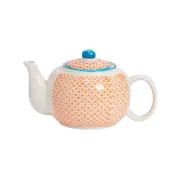 Nicola Spring Hand Printed Teapot - Ceramic Porcelain Patterned Tea Pot - 820ml