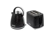 Westinghouse Electric 1.7L 2200W Kettle & 930W 2 Slice Bread Toaster Set Black