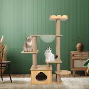 Pawz Cat Tree Scratching Post Scratcher Cats Tower Wood Condo Toys House 130cm