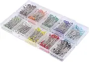 QANYEGN Glass Ball Head Sewing Pins, Colored Sewing Glass Head Pin, Multi Color Glass Ball Head Straight Quilting Pins for DIY Wedding Bouquet Decoration (10 Colors)