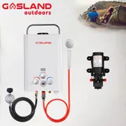 GASLAND Portable 8L Gas Water Heater Outdoor Hot Shower System with 4.3L Pump