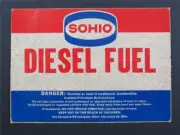 OLD VINTAGE STANDARD OIL SOHIO DIESEL FUEL GAS TANK DECAL STICKER ORIG 1960s