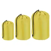 3 Pcs Stuff Sack, 4x8"/5x10"/7x13" Waterproof Storage Sack Yellow
