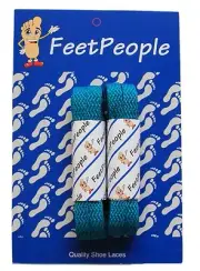 FeetPeople Flat Laces, 2 Pair Pack, 27 - 72 inches, TEAL